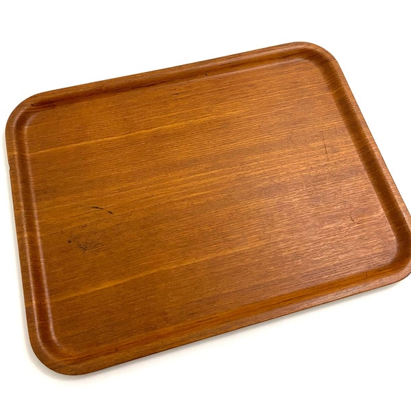 Vintage // SILVA Teak Wood Scandinavian Tray, Silva Mobler, Danish Modern, Swedish Design, Denmark Wooden Platter, Welcome Gifts // 1960s