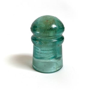 Antique// Industrial Aqua Blue Transparent Glass Electrical Insulator, Collectible Home Decor, Lighting, Display // 1920&#39;s