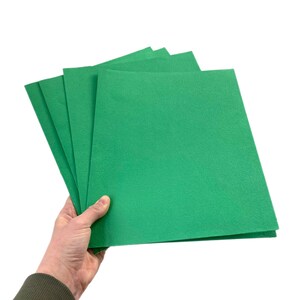 Vintage Green Leather Textured File Folder, 1970s Report Project Holder