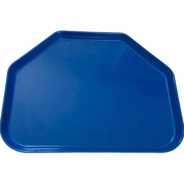 Vintage // CamTray nfs Deep Blue Fiberglass Molded Plastic TV Lunch Serving Tray, Plant Craft Trapezoid Tray MCM, USA //1970s