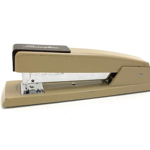 Vintage //  SWINGLINE Tan & Brown Desk Stapler, Model 747, Mid Century Industrial Office Supply, Gifts for Him, Sustainable Living // 1960s