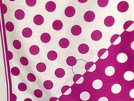 Vintage // Square Magenta Pink & White Polka Dot … - image 3