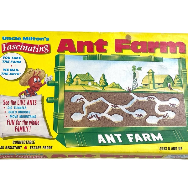 Vintage // Uncle Milton's Fascinating Ant Farm, Novelty Toy, Educational Children's Toys, Kids Insect Toy, Retro Collectors Item // 1980s