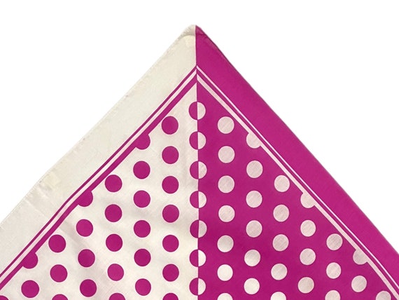 Vintage // Square Magenta Pink & White Polka Dot … - image 2