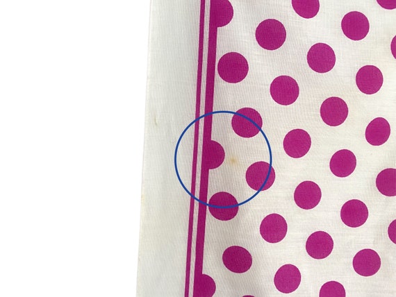 Vintage // Square Magenta Pink & White Polka Dot … - image 5