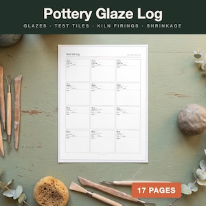 Pottery Glaze Log Printable, Test Tile Tracker, Kiln Firing Log & Ceramics Journal (PDF)