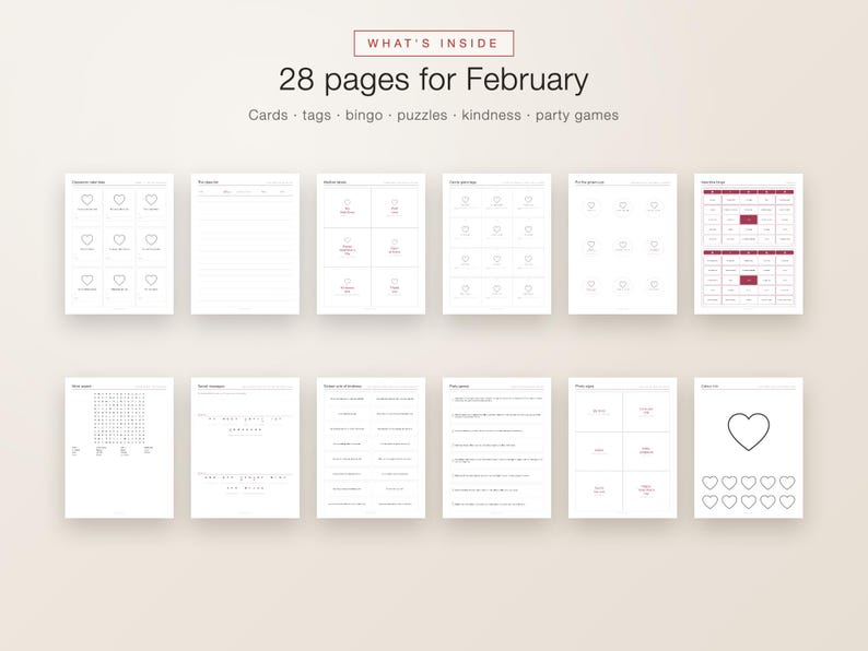 Valentines Day Printable Classroom Cards, 24 Valentine Cards for Kids ...
