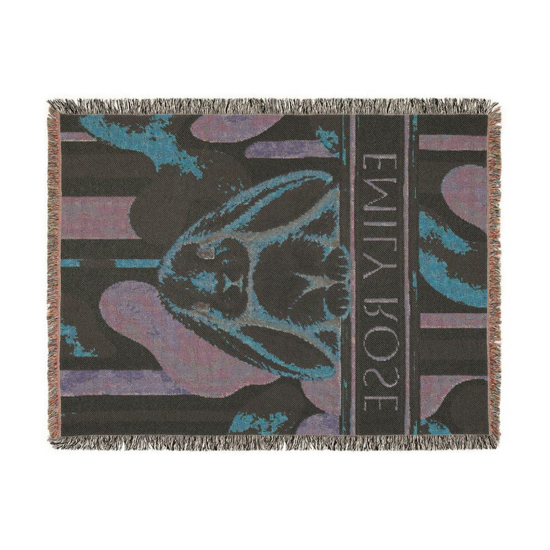 Personalized Bunny Woven Blanket, Custom Baby Name Throw, Pink Sage ...