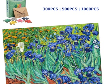 Rompecabezas "Lirios de Van Gogh", 1889, Arte floral, 300-1000 piezas (Seleccione el tamaño)