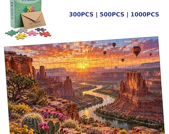 Rompecabezas misterioso "Atardecer en el Cañón", caja sorpresa sin spoilers, de 300 a 1000 piezas (regalo).
