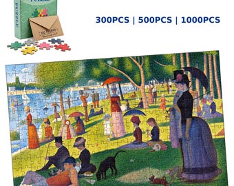 Rompecabezas puntillista de Seurat La Grande Jatte, 300-1000 piezas, regalo para amantes del arte
