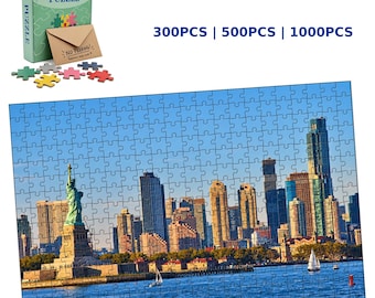 Rompecabezas de la Estatua de la Libertad y el horizonte de Nueva York, de 300 a 1000 piezas, ideal para decorar la pared.