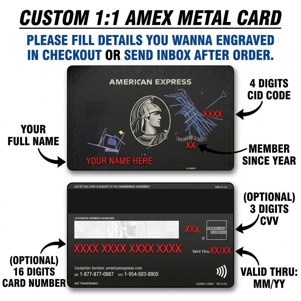 Amex centurion card replica - Etsy 日本