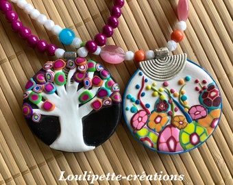 Collier au choix ,arbre de vie ou fleurs des champs