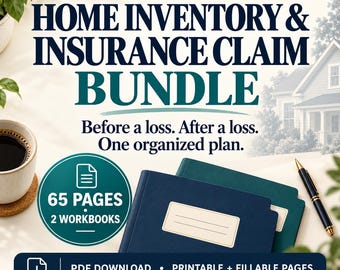 Home Insurance Claim Bundle, Home Inventory Binder + Claim Tracker Printable, Fire Flood Storm Damage Kit, Adjuster Made PDF