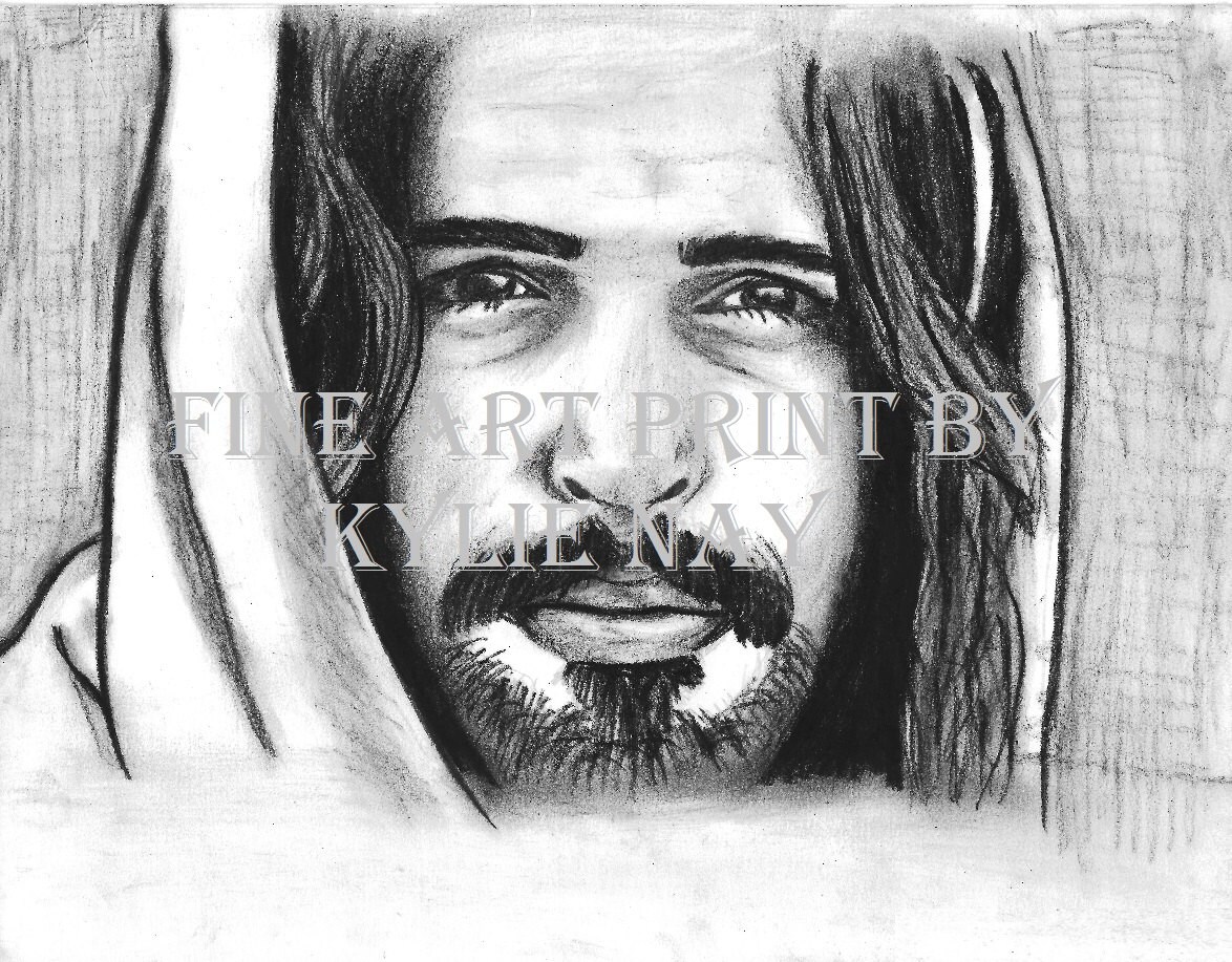 Fine Art Picture of Christ, LDS Art, Jesus Print in Charcoal, Christian ...