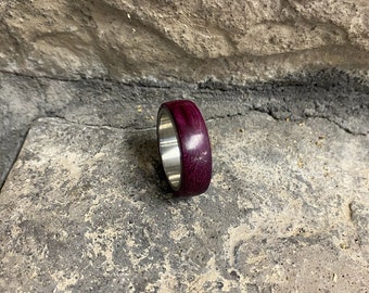 Purple heart Handmade wooden ring size 10.5