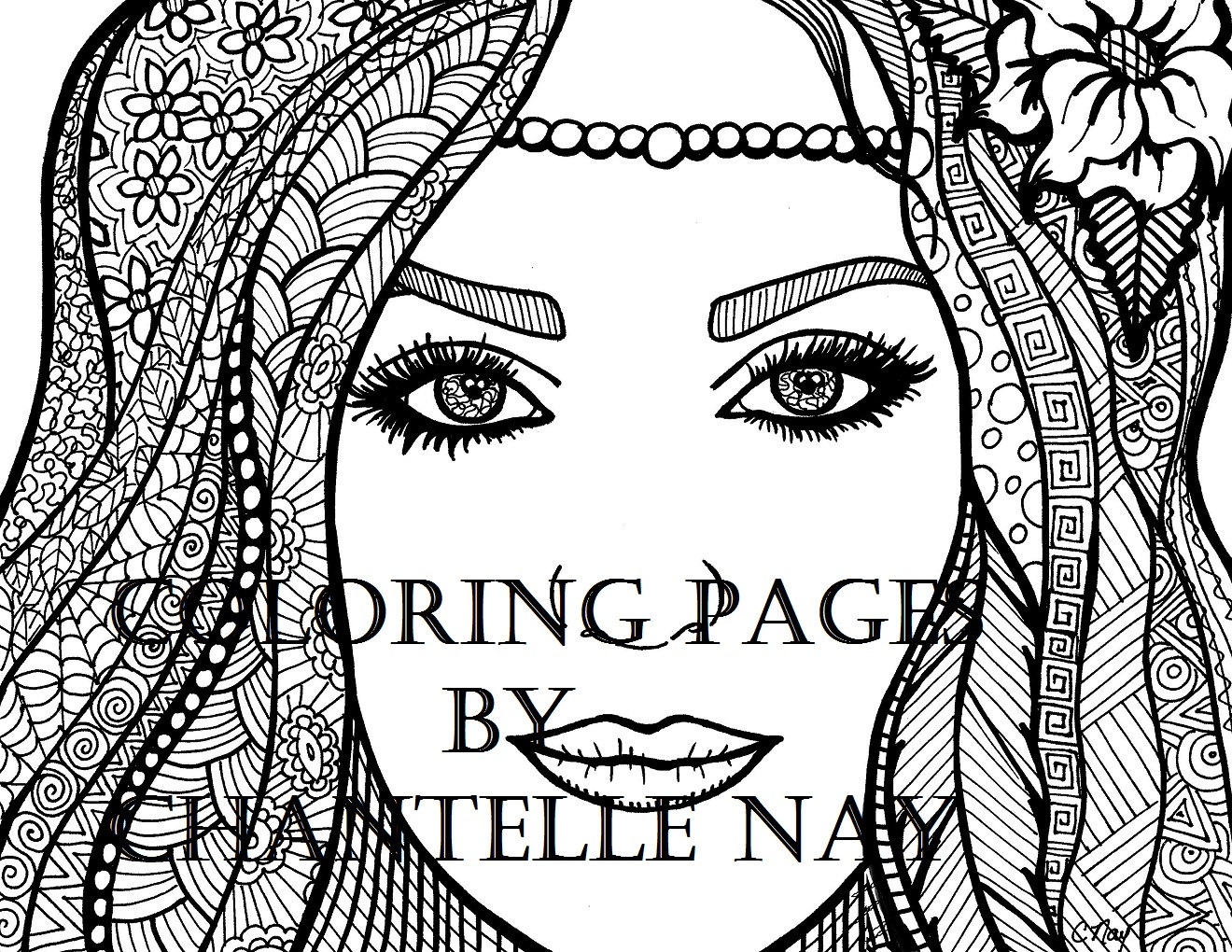 woman face coloring pages printable