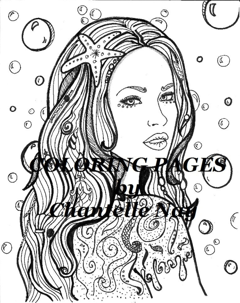 Megan coloriage page visage femme adulte photo digital  Etsy France