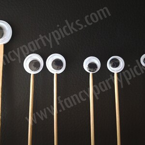 Googly Eyes Bamboo Picks: Cupcake & Appetizer Toppers, Sea theme party, Food garnish, Finger food image 4