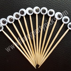 Googly Eyes Bamboo Picks: Cupcake & Appetizer Toppers, Sea theme party, Food garnish, Finger food