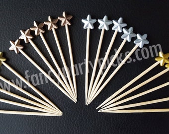 40 pcs Star Party Picks, Cupcake Topper, Cake Decoration, Fruit Picks, Party Toothpicks, Appetizer Picks ***FREE SHIPPING***