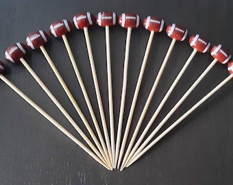Football Toothpick Decorations: Appetizer, Finger Food, Cocktail Picks, Charcuterie Board - 30pcs