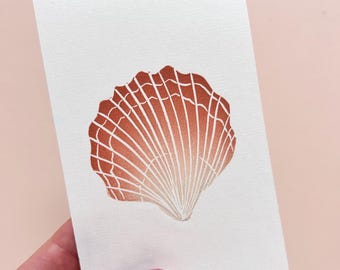 Mini Linocut Print - Shell