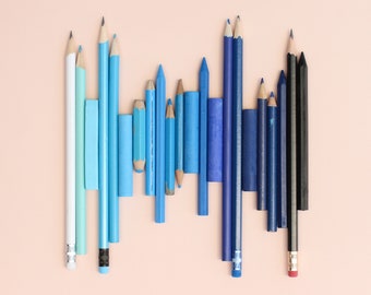 SALE! Blue Pencil Gradient Giclée Print