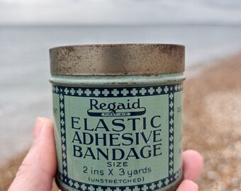 Vintage Regaid Elastic Bandage Tin filled with Sea Glass