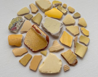 Yellow Beach Pottery Pieces