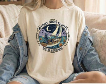Witch Sailing Shirt, Witches Night Regatta Tee, Spooky Nautical Tshirt, Sailor Halloween Gift
