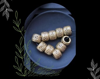 Studded Antique Brass Rondelle Bead/DIY Bohemian Beading/Pkg. 10