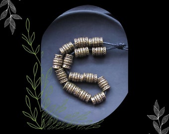 Tribal Antique Brass Tube Spacer Bead/DIY Boho Beading/Pkg. 14