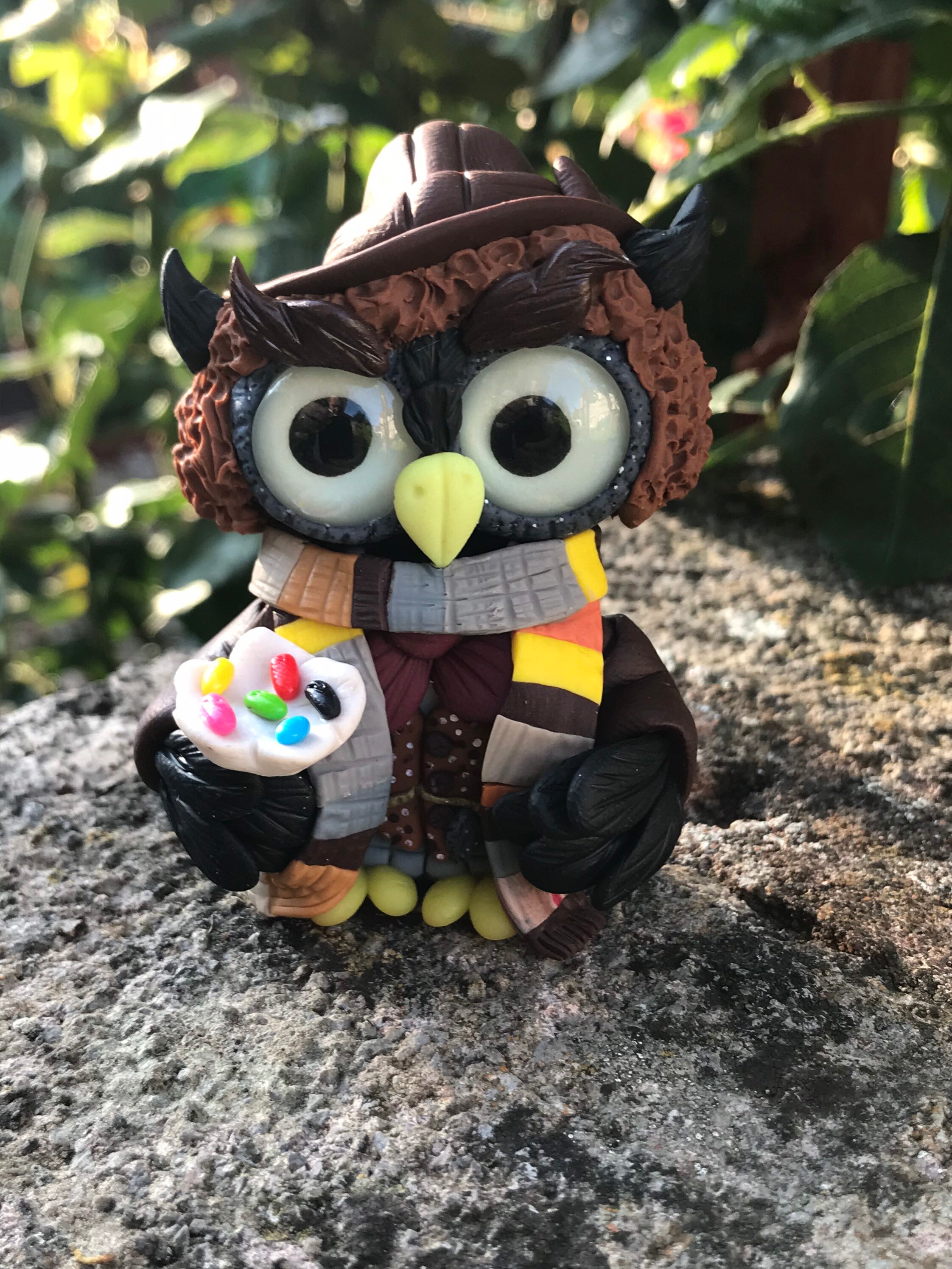 4 th Doctor Whoooo inspired Polymer clay owl figure by Ludicris “Tom Baker " By Ludicris
