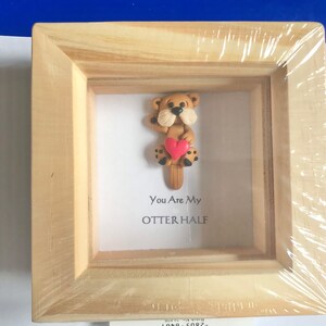 Otter frame, polymer clay #otter #gift #picture #handmade #boxframe #Otterpicture #present, by Ludicris