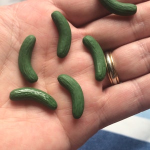 X 4 Miniature cucumbers Dollhouse miniatures food Dollhouse food by Handmade by Ludicris