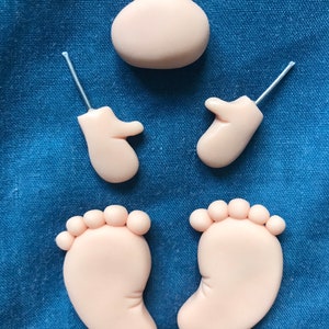 Fimo Polymer Clay Gnome/ Gonk feet, hands and nose props for dolls etc by Ludicris