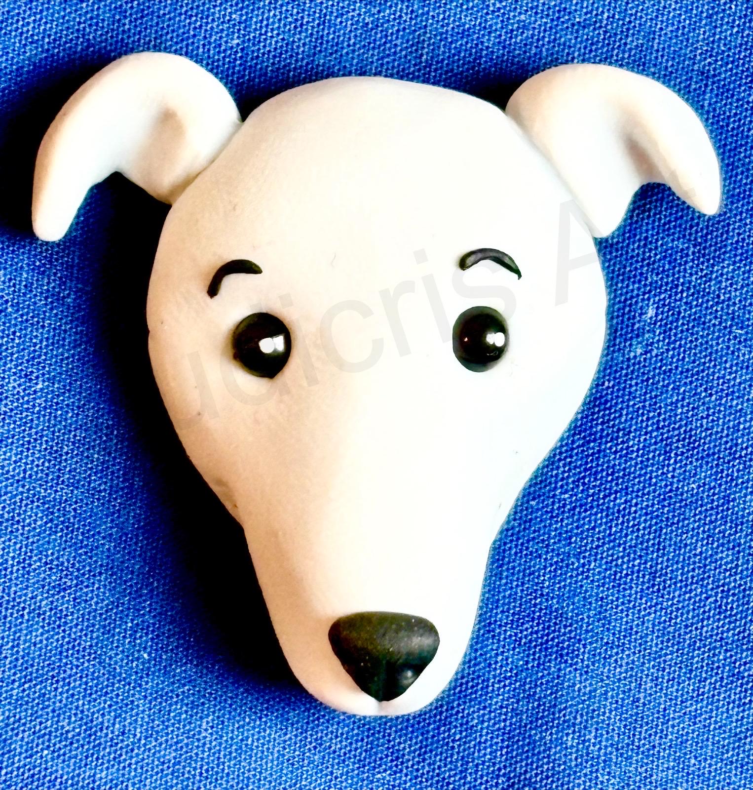 Polymer Clay Dog Fridge Magnet, Dog Magnet by Handmade by Ludicris