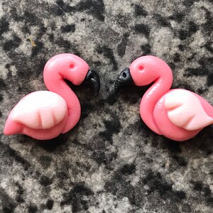 Pink Flamingo Earrings - Cute Earrings - Exotic Kawaii Earrings - Pink Earrings - Flamingo Gifts polymer clay