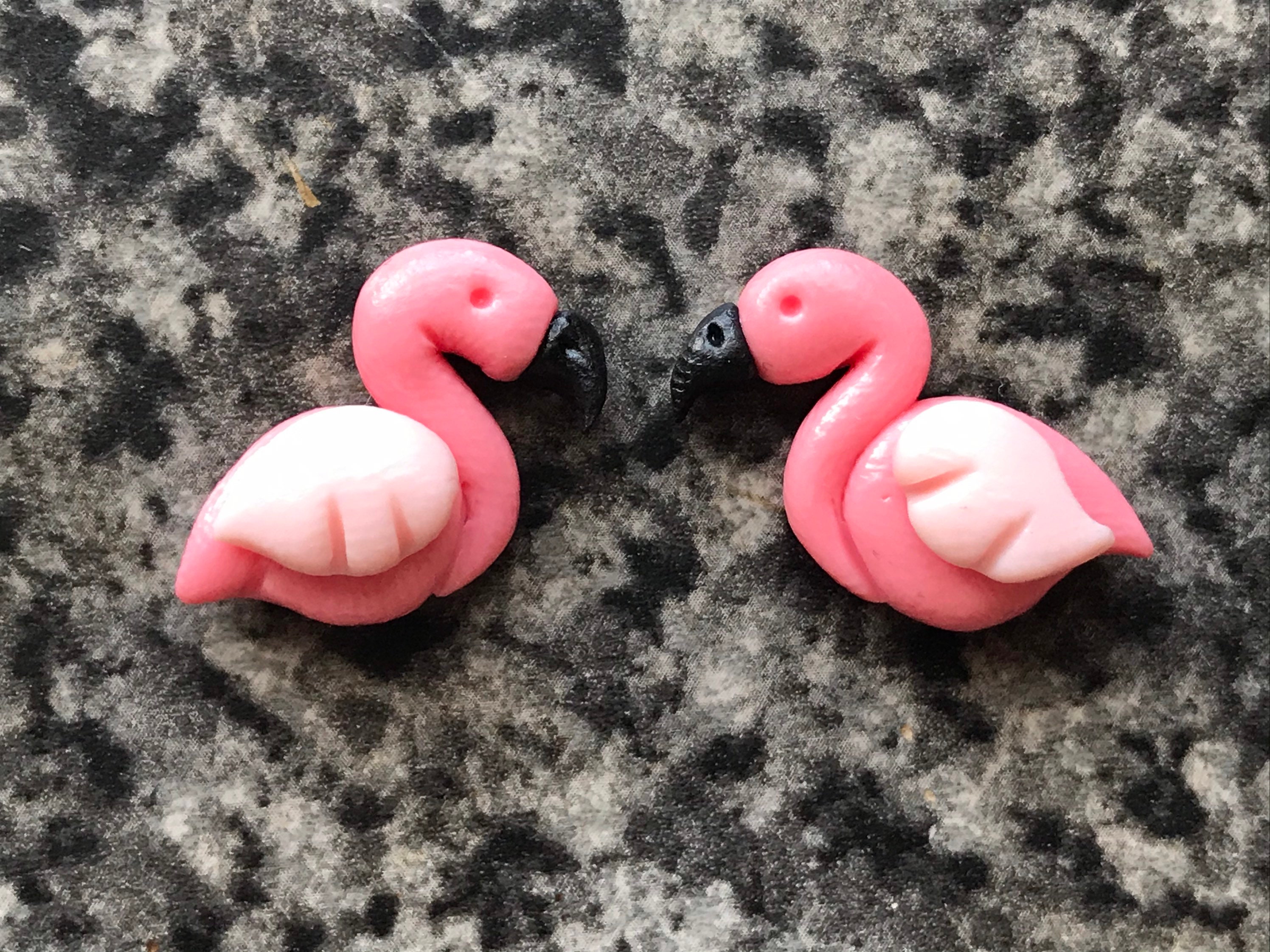 Rosa Flamingo Ohrringe - süße Ohrringe - exotische Kawaii Ohrringe - rosa Ohrringe - Flamingo Geschenke Polymer Clay