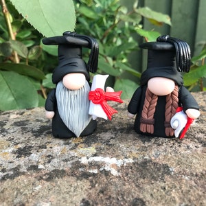 Polymer Clay Graduation Gnome with Tassel, Good Luck Graduates, Gift Table Decoration, Nisse, Tomte, Gonk Graduation Gift by handmade