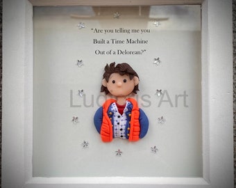 Back to the future inspired art box frame picture 7x 7 inch frame