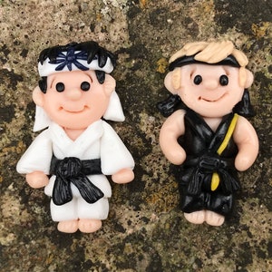 Cobra Kai Inspired Polymer clay Earrings, Daniel & Johnny by handmade by Ludicris