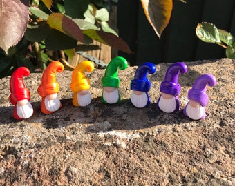 Miniature Rainbow coloured Gonks/Gnomes, Affordable Gifts, For Friends, Mothers Day, cute Present For Her, Cute Decor, Gnomes