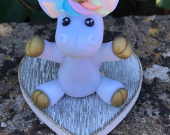 Polymer clay Unicorn Cake Topper/ Ornament by handmade by Ludicris