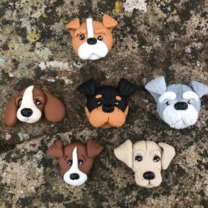 Polymer clay Dog Fridge magnet, dog magnet By Handmade By Ludicris