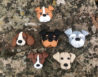 Polymer clay Dog Fridge magnet, dog magnet By Handmade By Ludicris