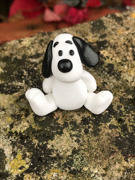 Tiny Cute Polymer Clay Snoopy Figure by Ludicris, Peanuts Polymer