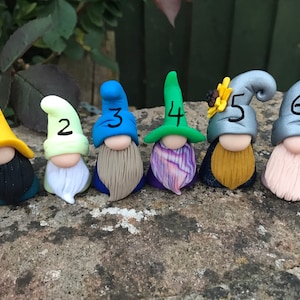 Tiny polymer Clay gonks/ Gnomes by Handmade by Ludicris great for miniature fairy gardens etc